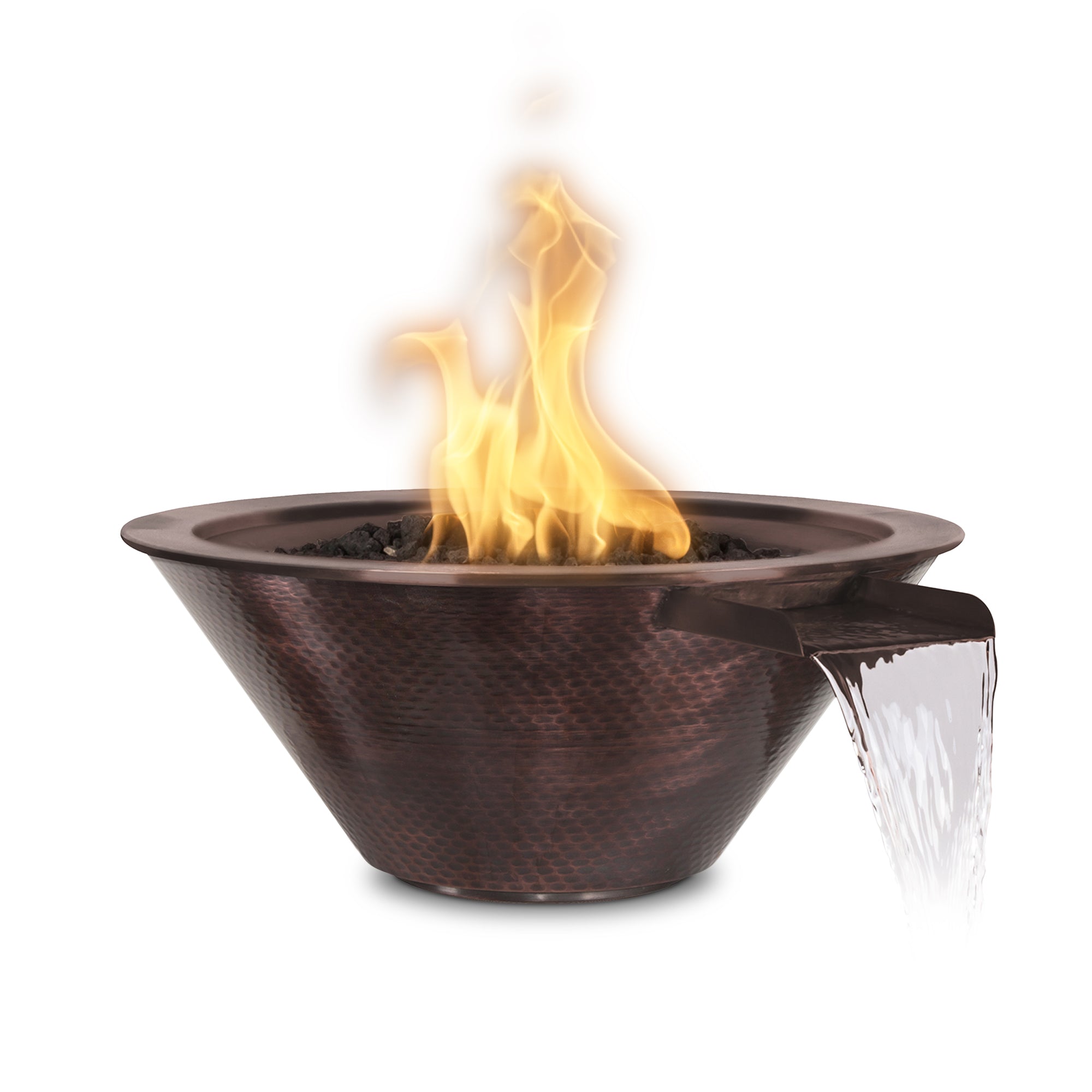 Cazo Fire & Water Bowl | Hammered Patina Copper