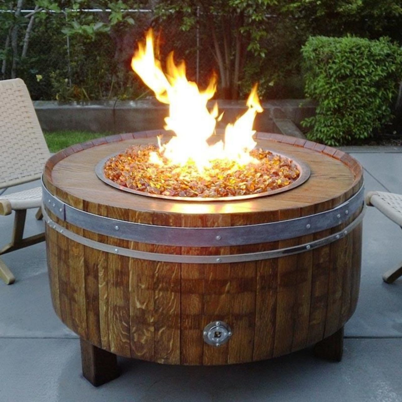 Rustic Barrel Fire Pit