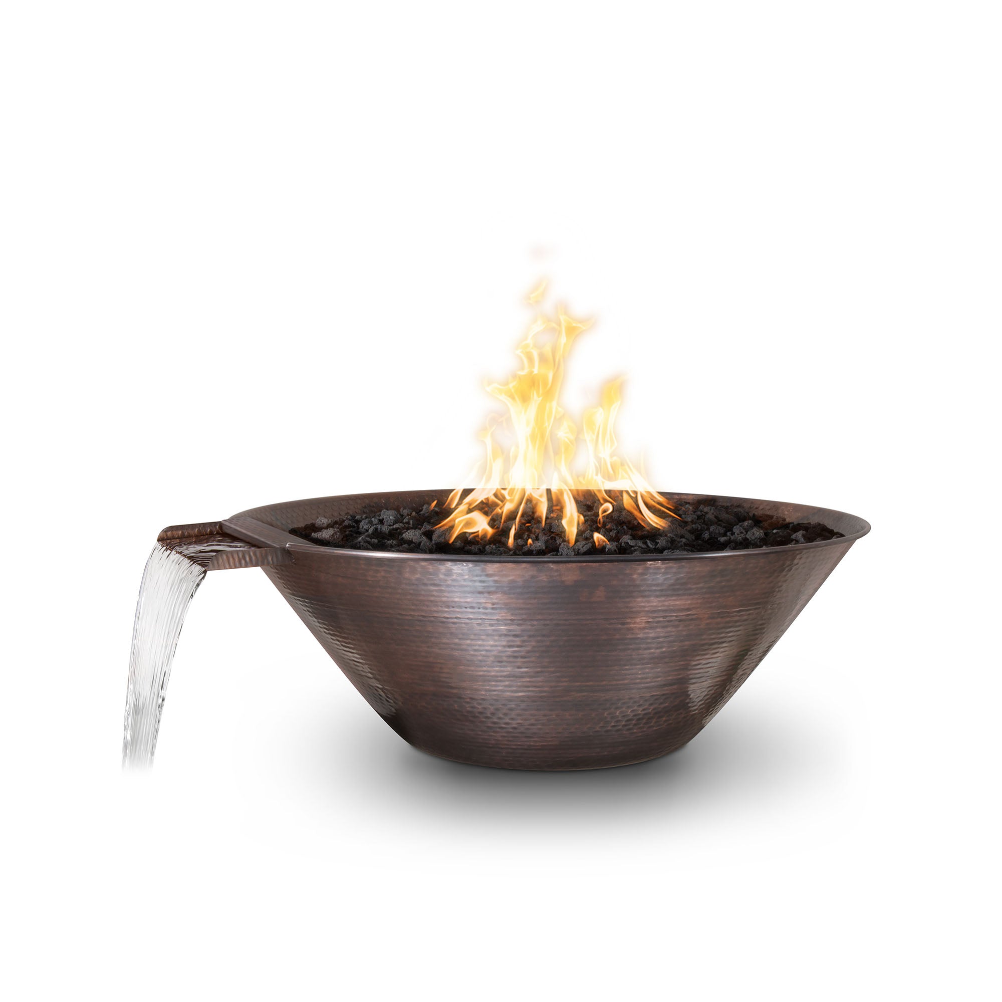 Remi Fire & Water Bowl | Hammered Patina Copper